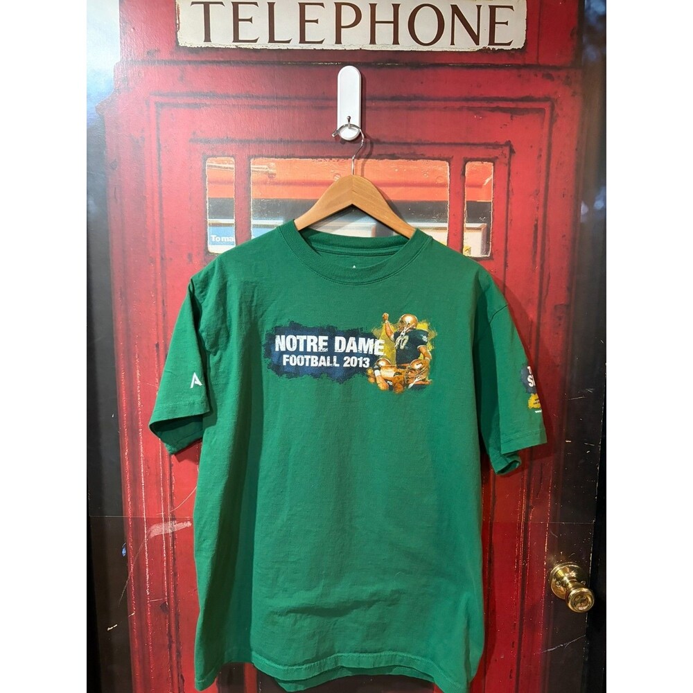 2013 Notre Dame Football "The Shirt"  Green Double Sided Antigua T-Shirt XL